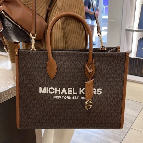 Michael Kors "Mirella" MD EW Tote Brown Shoulder Bag - 35F2G7ZT2B - Picture 11 of 16